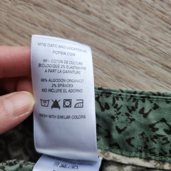 Patagonia Stretch All Wear Capris Pant Green Geo-Print Organic Cotton Blend - Picture 9 of 10